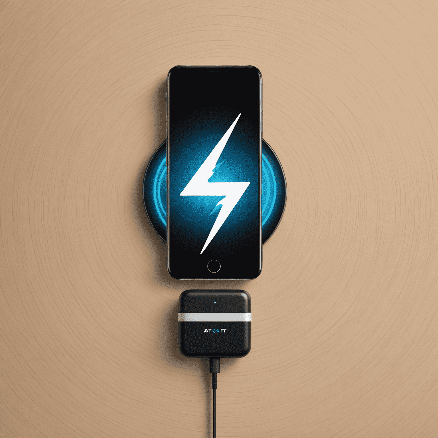 recharge_att logo - A modern, sleek design incorporating a mobile phone icon and a lightning bolt to represent fast recharging